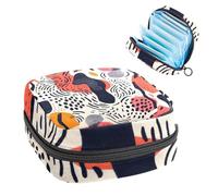 Sac de rangement pour serviettes hygiéniques, pochette portable pour tasse menstruelle, sac de première période pour femmes et filles, sac à main moderne abstrait dessiné à la main, blocs de couleur,