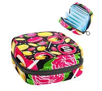 Sac de rangement pour serviettes hygiéniques, pochette pour gobelets menstruels, porte-serviettes menstruelles, organiseur pour femmes et filles, rouge à lèvres, macaron, diamant sucettes