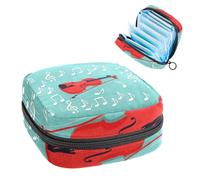 Sac de rangement pour serviettes hygiéniques, pochette pour gobelets menstruels, porte-tampons menstruels, organiseur pour femmes et filles, notes de musique violon