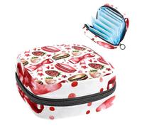 Sac de rangement pour serviettes hygiéniques, pochette pour tasse menstruelle, organiseur pour coussinets féminins, tampons, ruban macaron, chocolat, fraise