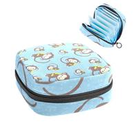 Sac de rangement pour serviettes hygiéniques, pochette pour tasse menstruelle, organiseur pour tampons féminins, petit singe tient une banane