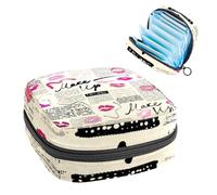 Sac de rangement pour serviettes hygiéniques, pochette pour tasse menstruelle, organiseur pour tampons féminins, journal vintage avec rouge à lèvres