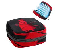 Sac de rangement pour serviettes hygiéniques, pochette pour tasse menstruelle, porte-serviettes menstruelles, organiseur pour femmes et filles, clans samouraïs japonais rouge, guerrier