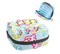 Sac de rangement pour serviettes hygiéniques, pochette pour tasse menstruelle, porte-tampons menstruels, organiseur pour femmes et filles, clés de violon colorées et notes de musique