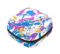 Sac de rangement pour serviettes hygiéniques - Portable - Pour les premières règles - Pour femmes et filles - Motif texturé marbré abstrait - Fermeture éclair - Rembourré
