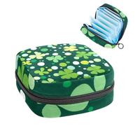 Sac de rangement pour serviettes hygiéniques portables, pochette pour gobelets menstruels, sac pour adolescentes, kit de première période, tampon de première période, trèfle à pois, couleurs vertes et