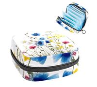 Sac de rangement pour serviettes hygiéniques portables, pochette pour gobelets menstruels, sac pour adolescentes, kit de première période, tampons de première période, belles fleurs sauvages, herbes