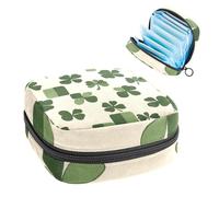 Sac de rangement pour serviettes hygiéniques portables, pochette pour gobelets menstruels, sac pour serviettes menstruelles féminines pour adolescentes, kit de première période, kit de tampons, trèfle