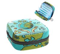 Sac de rangement pour serviettes hygiéniques, sac de rangement Happy Earth Day First Period pour filles et femmes, pochette pour tasse menstruelle féminine, tampons
