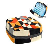 Sac de rangement pour serviettes hygiéniques, sac menstruel pour écolière, adolescentes, géométrique du milieu du siècle, pochette portable avec fermeture éclair, porte-serviettes hygiéniques pour sac