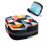 Sac de rangement pour serviettes hygiéniques, sac menstruel pour écolière, adolescentes, géométrique du milieu du siècle, pochette portable avec fermeture éclair, porte-serviettes hygiéniques pour sac