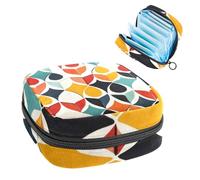 Sac de rangement pour serviettes hygiéniques, sac menstruel pour écolière, adolescentes, géométrique du milieu du siècle, pochette portable avec fermeture éclair, porte-serviettes hygiéniques pour sac