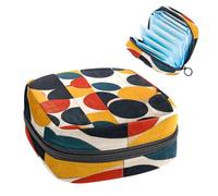 Sac de rangement pour serviettes hygiéniques, sac menstruel pour écolière, adolescentes, imprimé géométrique du milieu du siècle, pochette portable avec fermeture éclair, sac de serviettes hygiéniques
