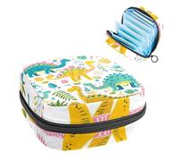 Sac de rangement pour serviettes hygiéniques, sac menstruel pour l'école, les adolescentes, les arbres dinosaures, pochette portable avec fermeture éclair, sac de serviettes hygiéniques porte-tampons
