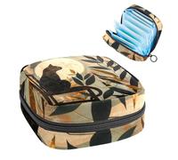 Sac de rangement pour serviettes hygiéniques, sac menstruel pour l'école, les adolescentes, les filles, motif chat du milieu du siècle, pochette portable avec fermeture éclair, porte-serviettes
