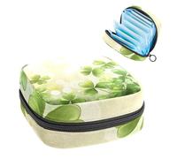 Sac de rangement pour serviettes hygiéniques, Saint Patrick, trèfle, feuilles, trèfles - Portable - Pour femme, école, bureau