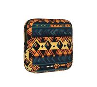Sac de rangement pour serviettes hygiéniques - Texture ethnique tribale africaine - Anti-période - Hygiène féminine - Pochette discrète pour porte-monnaie ou bureau