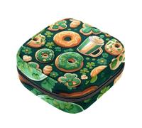 Sac de rangement pour serviettes hygiéniques, trèfle à quatre feuilles de la Saint-Patrick, kit de première période pour femmes et filles, pochette pour tasse menstruelle, porte-tampons menstruels