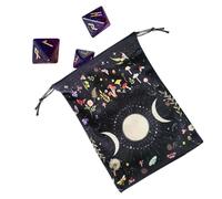 Sac de rangement pour tarot | 13 x 18 cm | Sac de rangement en velours pour cartes de tarot | Sacs cadeaux en velours épais avec symbole de lune pour bijoux en , pochettes de protection pour