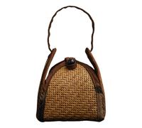 Sac de rangement pour tasse à thé - Porte-théière portable en rotin pour articles fragiles | Intérieur rembourré avec fermeture à bascule sécurisée et coque en osier tissé pour collectionneurs, maison