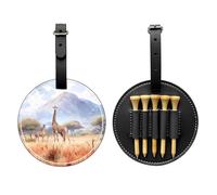 Sac de rangement pour tee de golf africain Savanna Girafe Noir - Facile à transporter et plus efficace pour jouer au golf