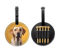 Sac de rangement pour tee de golf imprimé avec motif de chien labrador - Design portable avec boucle de suspension, Noir , Taille unique, Valise