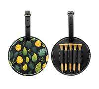 Sac de rangement pour tee de golf imprimé avec motif de sourire de feuille - Design portable avec boucle de suspension