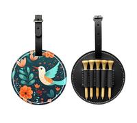 Sac de rangement pour tee de golf imprimé colibri volant noir - Design portable, facile à organiser, noir, One Size