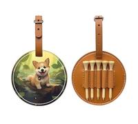 Sac de rangement pour tee de golf imprimé drôle de chien noir - Design portable, facile à organiser, marron, One Size