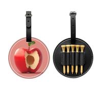 Sac de rangement pour tee de golf imprimé fruit noir - pour homme uniquement, matériau PU durable, facile à transporter, améliore l'expérience de golf