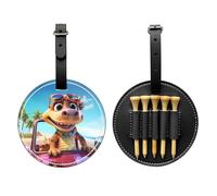 Sac de rangement pour tee de golf imprimé Happy Little Dinosaur noir - Design portable, facile à organiser, noir, One Size