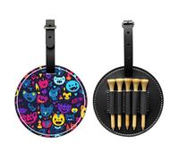 Sac de rangement pour tee de golf imprimé noir Happily - Design portable, facile à organiser, Noir/blanc, One Size