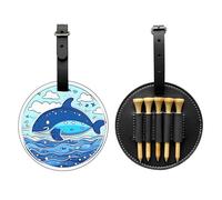 Sac de rangement pour tee de golf imprimé petite baleine noir - Design portable, facile à organiser, noir, One Size
