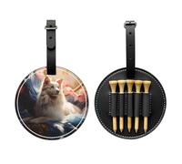 Sac de rangement pour tee de golf imprimé spécial chien couché - Design portable avec boucle de suspension, Noir , Taille unique, Valise