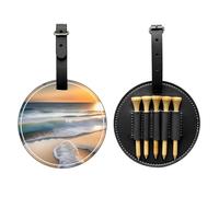 Sac de rangement pour tee de golf imprimé Sunset Over The Waves - Design portable, facile à organiser