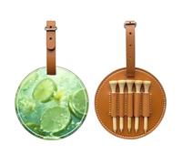 Sac de rangement pour tee de golf imprimé vert citron frais noir - Design portable, facile à organiser, marron, One Size