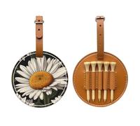 Sac de rangement pour tee de golf mignon Little Daisy marron, sac de rangement multifonctionnel pour tee de golf pour homme, matériau PU durable
