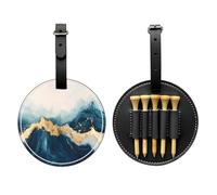 Sac de rangement pour tee de golf noir avec feuille d'or - Sac de rangement multifonctionnel pour tee de golf pour homme - Matériau PU durable