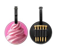 Sac de rangement pour tee de golf noir crème glacée rose, sac de rangement multifonctionnel pour tee de golf pour homme, matériau PU durable