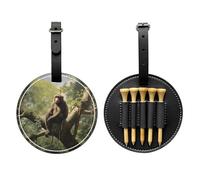 Sac de rangement pour tee de golf noir singe assis sur un arbre sac de rangement multifonction pour tee de golf pour homme, matériau PU durable