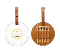 Sac de rangement pour tees de golf avec drapeau de l'État du Rhode Island - Design portable, facile à organiser