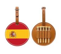 Sac de rangement pour tees de golf avec drapeau espagnol marron - Facile à transporter et plus efficace pour jouer au golf