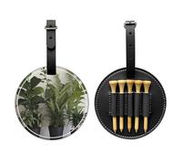 Sac de rangement pour tees de golf avec motif de plantes vertes - Pour homme uniquement, matériau PU durable, facile à transporter, améliore l'expérience de golf