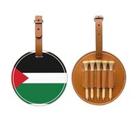 Sac de rangement pour tees de golf Drapeau de l'État de Palestine Marron - Facile à transporter et plus efficace pour jouer au golf
