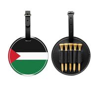 Sac de rangement pour tees de golf Drapeau de l'État de Palestine Noir - Facile à transporter et plus efficace pour jouer au golf