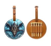 Sac de rangement pour tees de golf imprimé Dragon volant noir - Design portable, facile à organiser, Brun, One Size