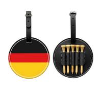 Sac de rangement pour tees de golf imprimé drapeau allemand noir - Design portable, facile à organiser, Noir/blanc, One Size