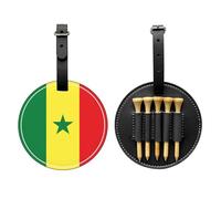 Sac de rangement pour tees de golf imprimé drapeau du Sénégal noir - Design portable, facile à organiser, Noir/blanc, One Size