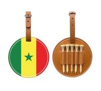 Sac de rangement pour tees de golf imprimé drapeau du Sénégal noir - Design portable, facile à organiser, Brun, One Size