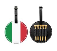 Sac de rangement pour tees de golf imprimé drapeau italien noir - Design portable, facile à organiser, noir, One Size